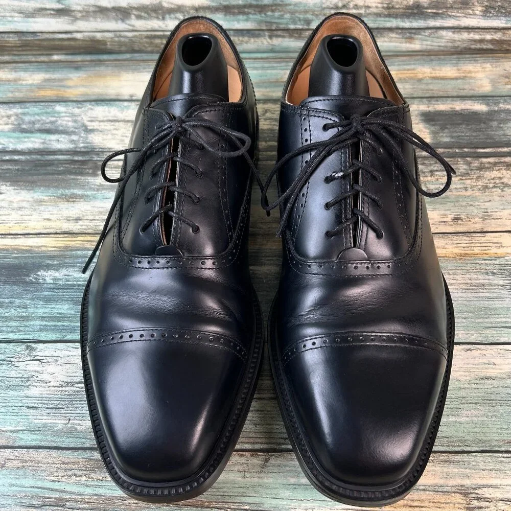 Rockport Oxfords Mens Size 7.5M Black Leather Dress Formal Shoes Cap Toe Brogue